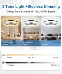 20" Modern Low-Profile Ceiling Fan… — Photo 2
