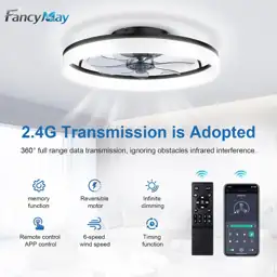 20" Modern Low-Profile Ceiling Fan… — Photo 3
