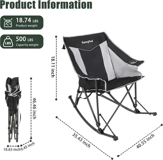 SUNNYFEEL Oversized Folding Rocking Camping… — Photo 3