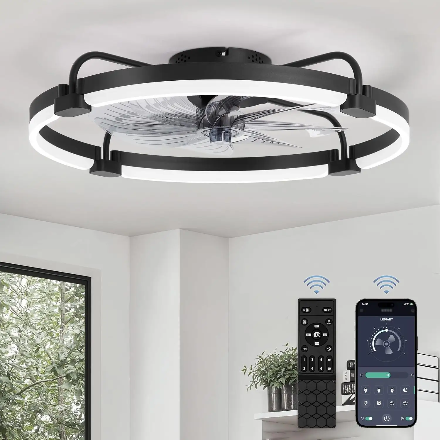 LEDIARY 24" Ceiling Fans with… — Photo 1