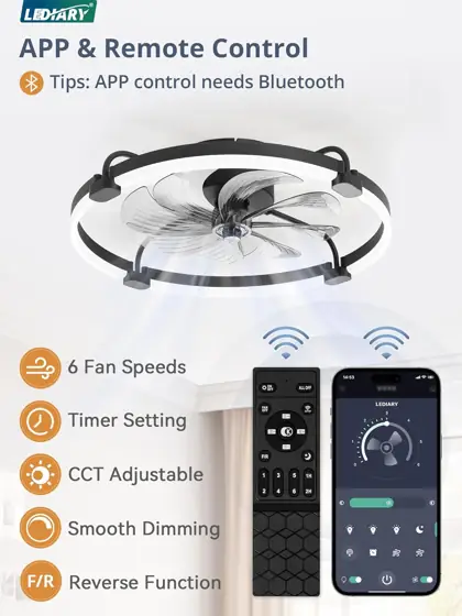 LEDIARY 24" Ceiling Fans with… — Photo 2
