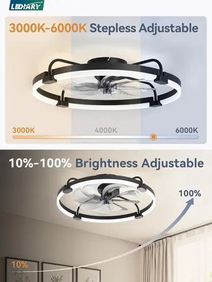 LEDIARY 24" Ceiling Fans with… — Photo 3