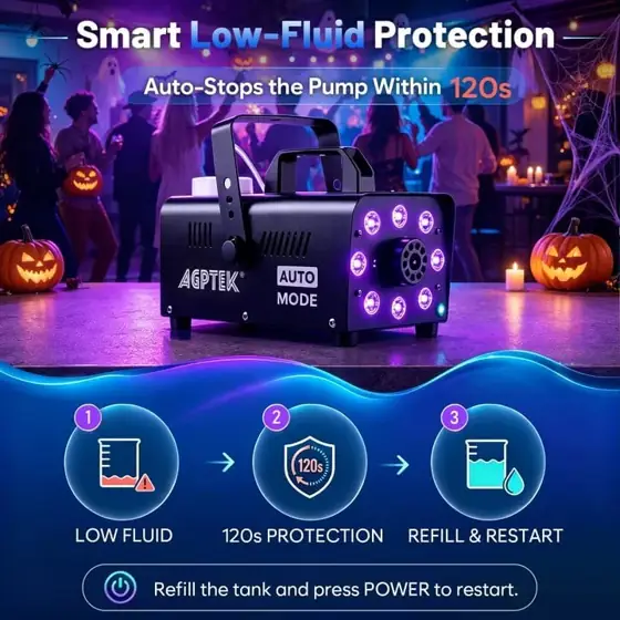 AGPTEK Fog Machine, 12 Colors,… — Photo 3