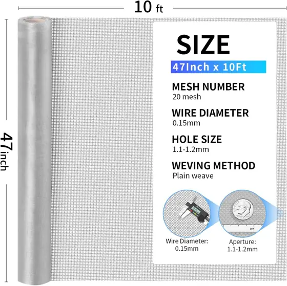 304 Stainless Steel Mesh, 47in… — Photo 3