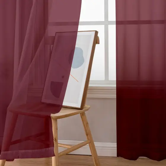 Simplebrand Burgundy Red Sheer Curtains,… — Photo 4