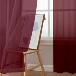Simplebrand Burgundy Red Sheer Curtains,… — Photo 4