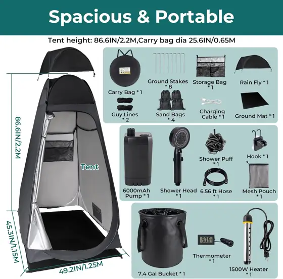 Portable Camping Shower Kit Upgraded… — Photo 2
