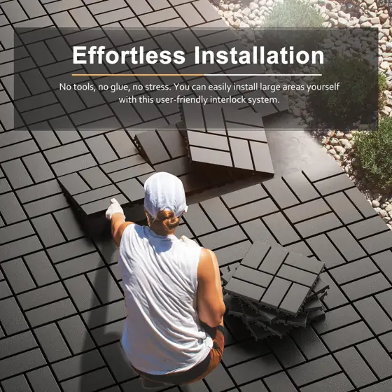 EchoDeck Interlocking Deck Tiles, 54-Pack,… — Photo 2