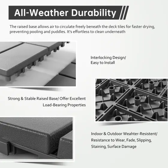 EchoDeck Interlocking Deck Tiles, 54-Pack,… — Photo 4