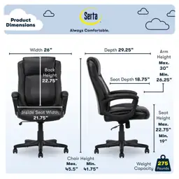 Serta Mid-Back Office Chair With… — Photo 2