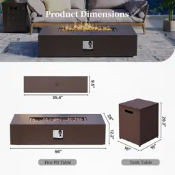 Patio Watcher 56-in W Brown… — Photo 4