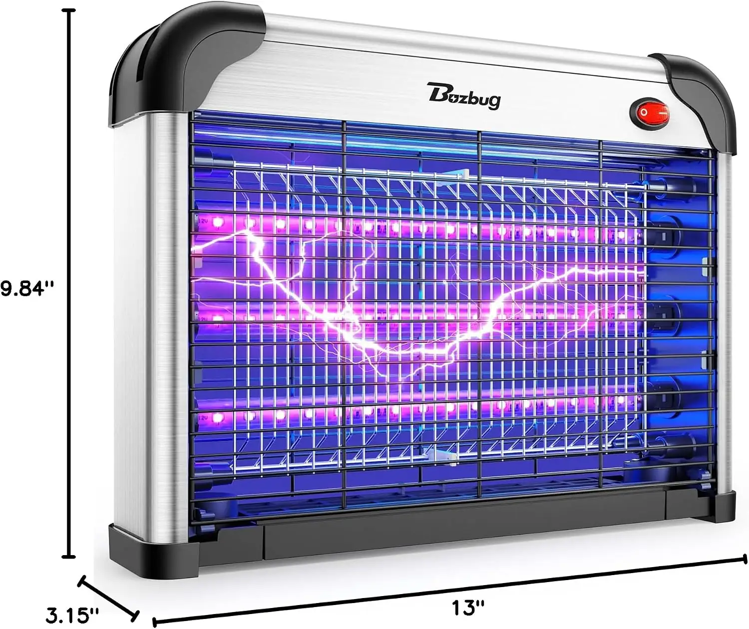 Buzbug LED Bug Zapper Indoor, 3 Lamps, 3800V High-Voltage, 50k+