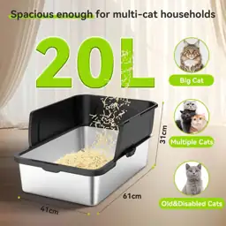 Stainless Steel Litter Box, Large… — Photo 3