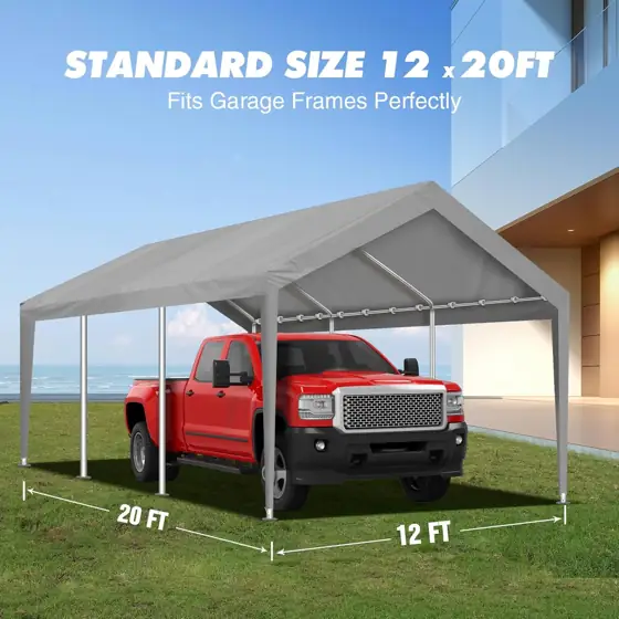 12x20FT Carport Canopy Replacement Cover… — Photo 2