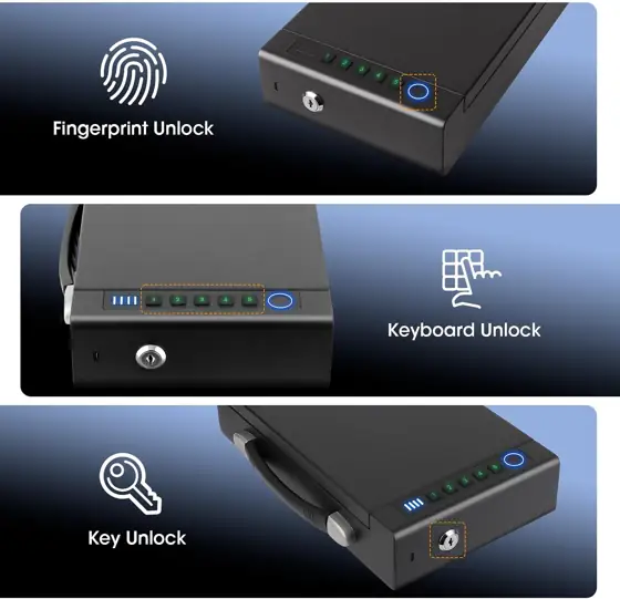 Biometric handgun safe with fingerprint,… — Photo 3