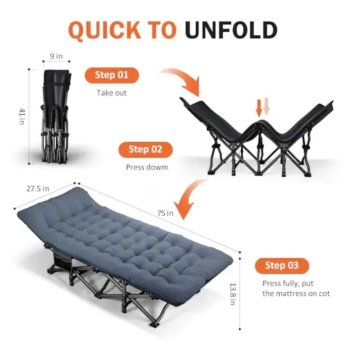 ATORPOK Camping Cot for Adults… — Photo 2