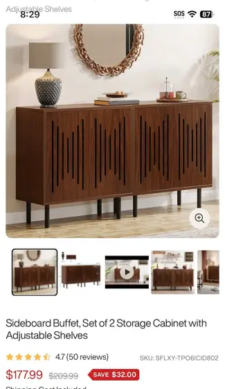 LITTLE TREE 59-Inch Buffet Cabinet… — Photo 4