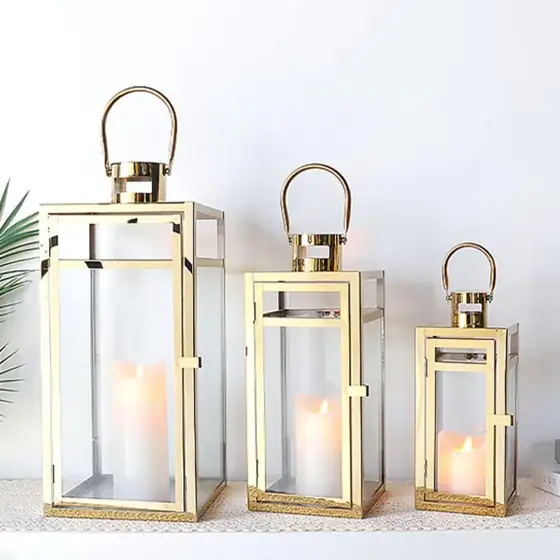 TRIROCKS Gold Stainless Lantern Set… — Photo 2