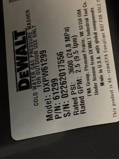 DEWALT 3600 PSI 2.5 GPM… — Photo 7