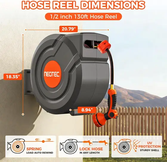 Retractable Garden Hose Reel 1/2"… — Photo 3