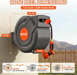 Retractable Garden Hose Reel 1/2"… — Photo 3