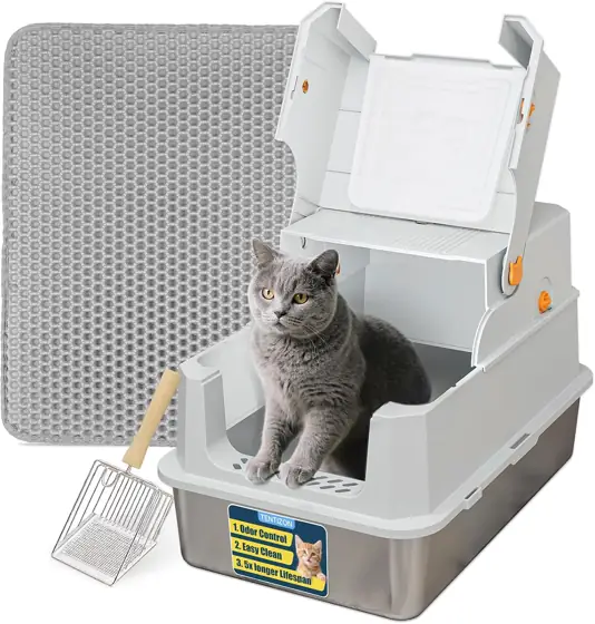 TENTIZON Stainless Steel Cat Litter… — Photo 1