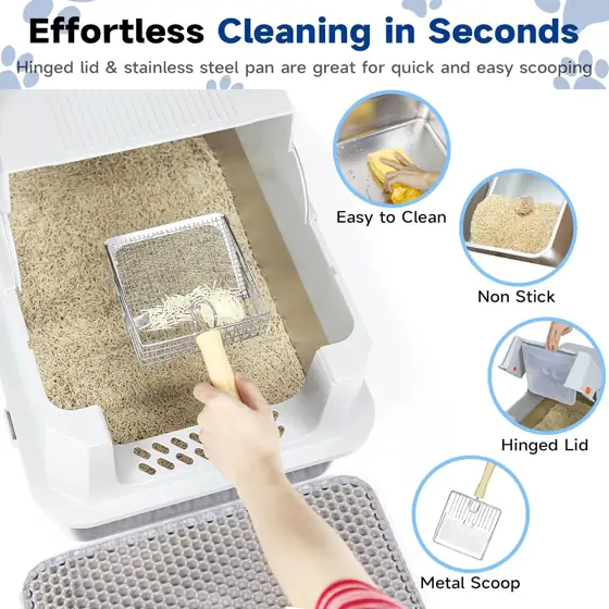 TENTIZON Stainless Steel Cat Litter… — Photo 3