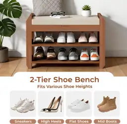 27.6" Entryway Shoe Rack Bench… — Photo 3