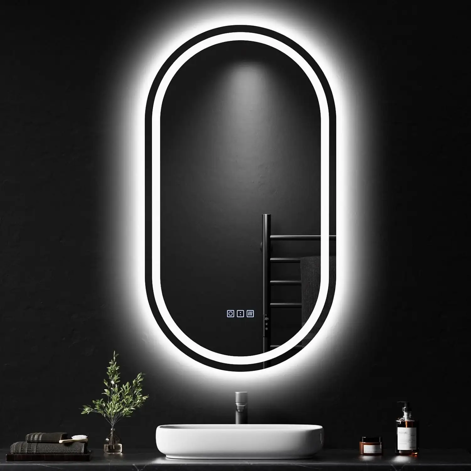 QAOYEDE 36x20 Oval Bathroom Mirror… — Photo 1