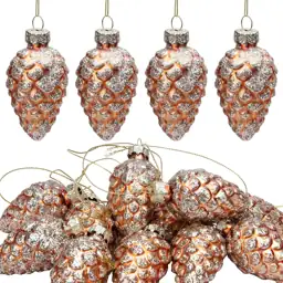 12 Pcs Christmas Pinecone Glass… — Photo 1