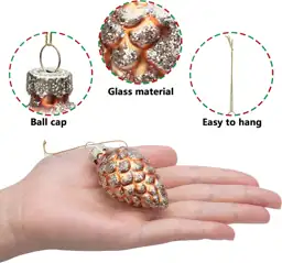 12 Pcs Christmas Pinecone Glass… — Photo 3