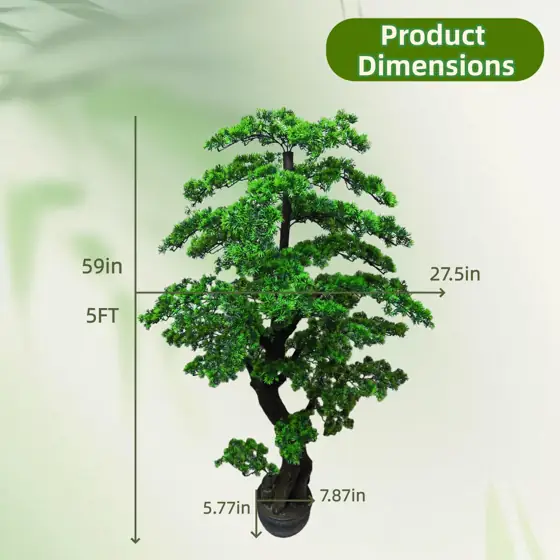 5FT Artificial Bonsai Tree in… — Photo 3