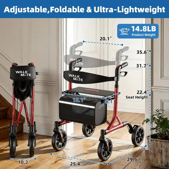 WALK MATE Rollator Walker for… — Photo 2