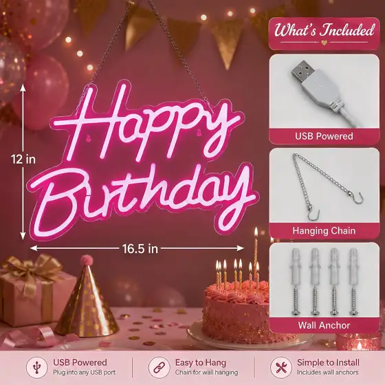 Happy Birthday Neon Sign for… — Photo 3