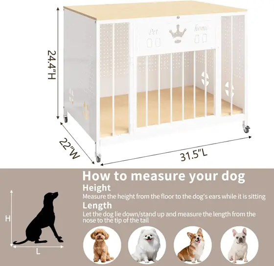 31.5" Iron Pegboard Dog Crate… — Photo 2