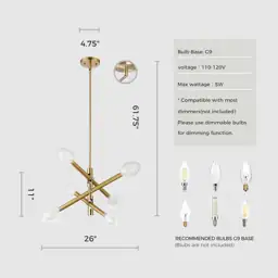 ocioc Gold Sputnik Chandelier 6-Light,… — Photo 3