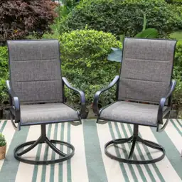 Black Swivel Padded Textilene Metal… — Photo 2