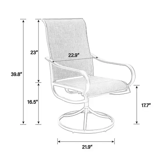 Black Swivel Padded Textilene Metal… — Photo 3