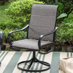 Black Swivel Padded Textilene Metal… — Photo 4