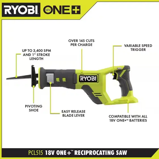 ONE+ 18V Cordless Reciprocating Saw… — Photo 3