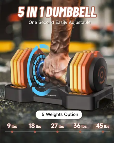 Adjustable Dumbbells Set 22.5 lb,… — Photo 2