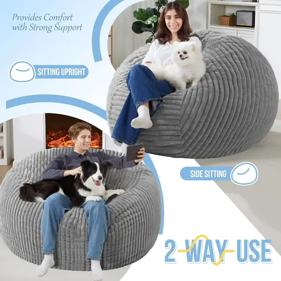 6 FT Bean Bag Chair,6'… — Photo 3