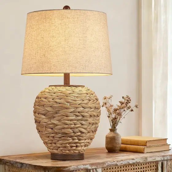 26" Rattan Table Lamp, Farmhouse… — Photo 1