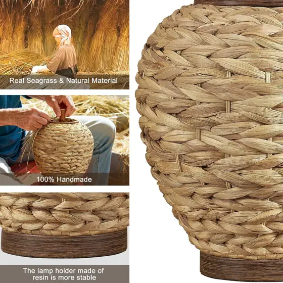 26" Rattan Table Lamp, Farmhouse… — Photo 4