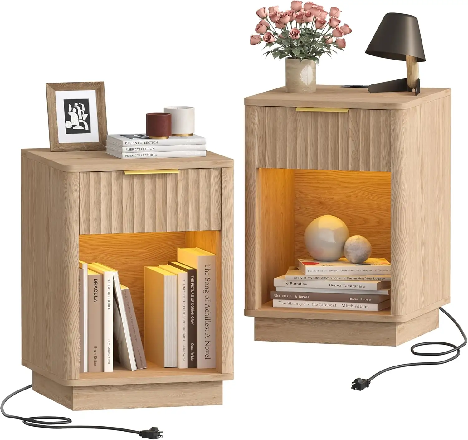 Akxomel Fluted Nightstand Set 2… — Photo 1