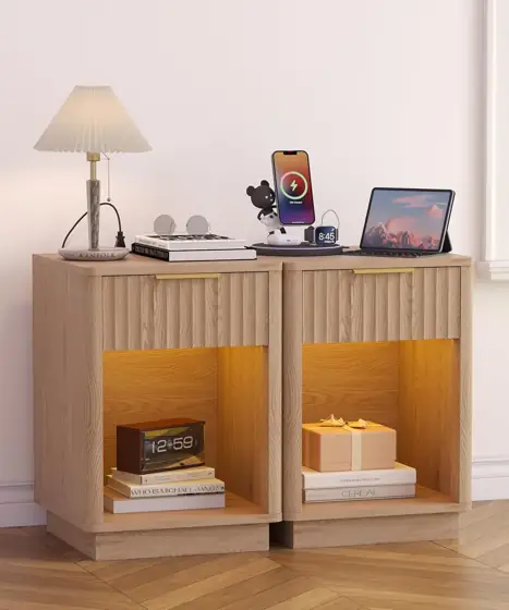 Akxomel Fluted Nightstand Set 2… — Photo 2