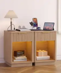 Akxomel Fluted Nightstand Set 2… — Photo 2