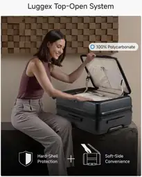 LUGGEX Checked Top Opening Suitcase,… — Photo 2