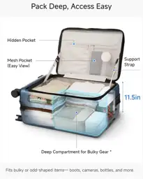 LUGGEX Checked Top Opening Suitcase,… — Photo 3