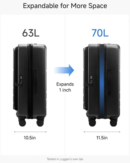 LUGGEX Checked Top Opening Suitcase,… — Photo 4